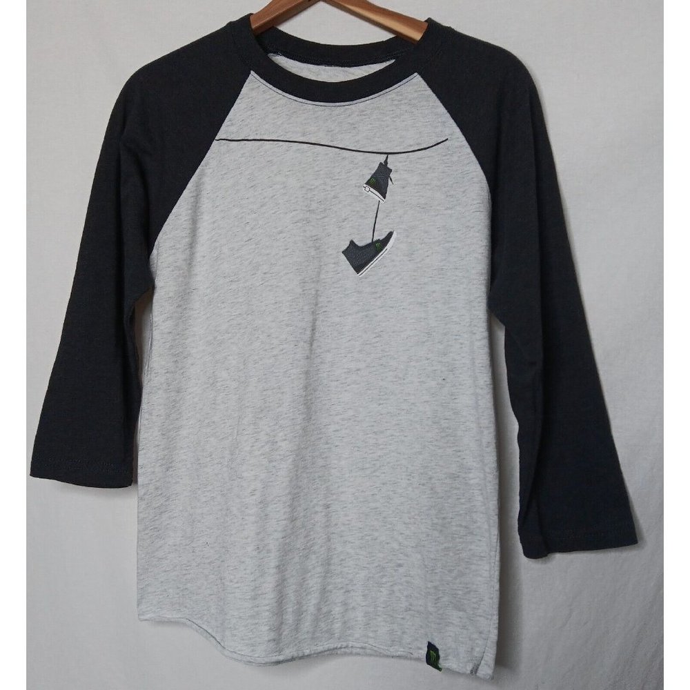 Monster Energy Drink M Shirt Baseball Raglan Gray Sneakers Shoefiti Shoe Toss